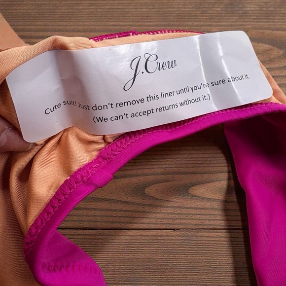 J Crew Women’s Bow Tie One Shoulder One Pc Fuchsia/Hot Pink Swimsuit Sz 24 NIP - Picture 11 of 11